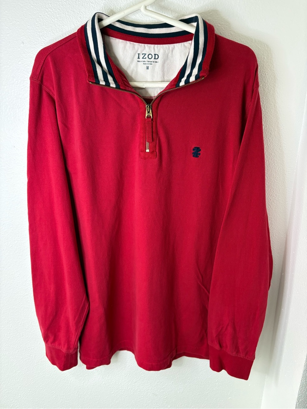 IZOD Men's Red Quarter-Zip Pullover Sweater - M